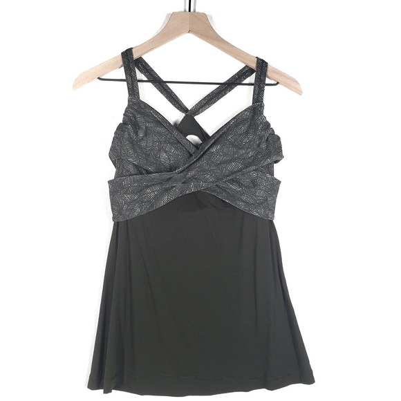 Lululemon Wrap It Up Tank 8 Gator Green Olive Shelf Bra‎ - Picture 1 of 9
